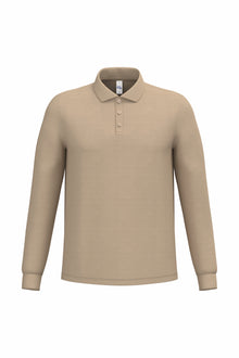 Polo piqué manches longue homme