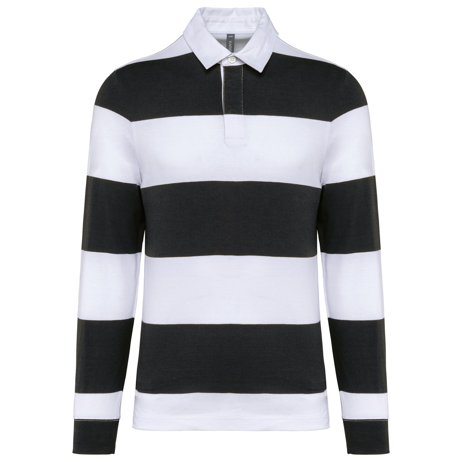 Polo rugby rayé manches longues unisexe