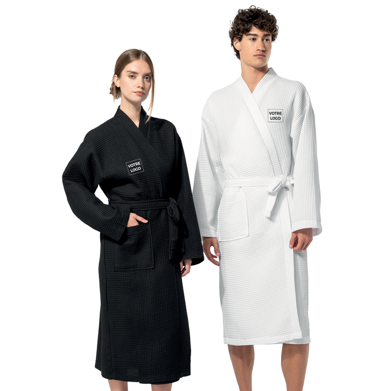 Peignoir kimono nid d'abeille