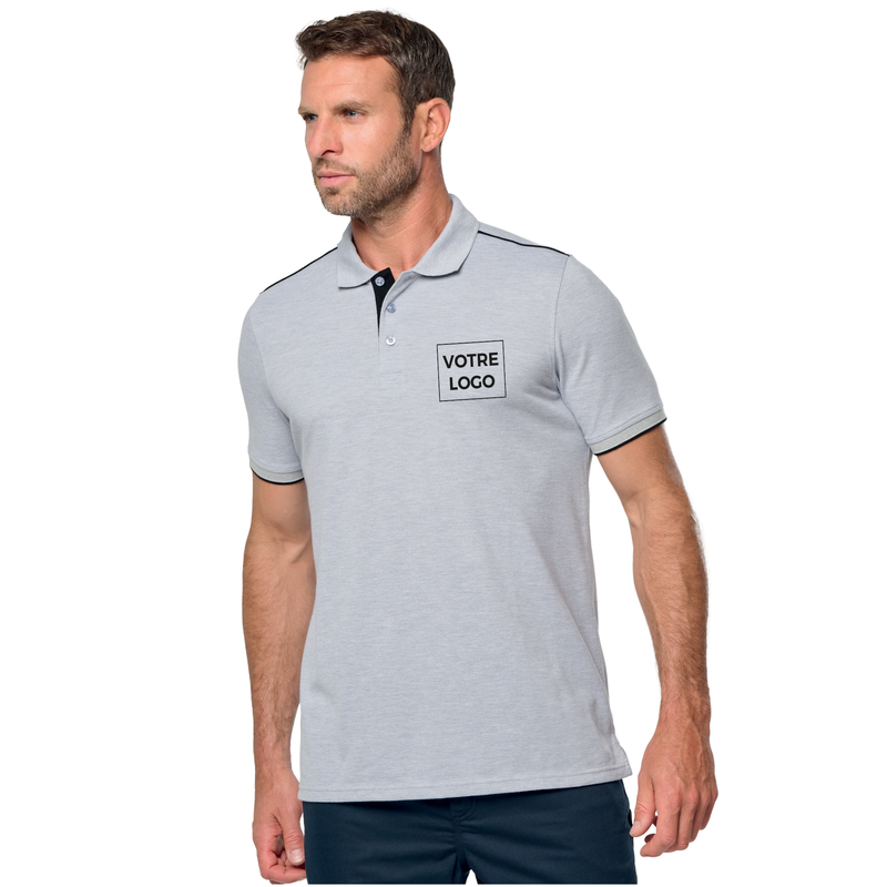 Polo contrasté manches courtes homme